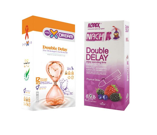 کاندوم ایکس دریم مدل Double Delay بسته 12 عددی به همراه کاندوم تاخیری کدکس مدل Double Delay بسته 10