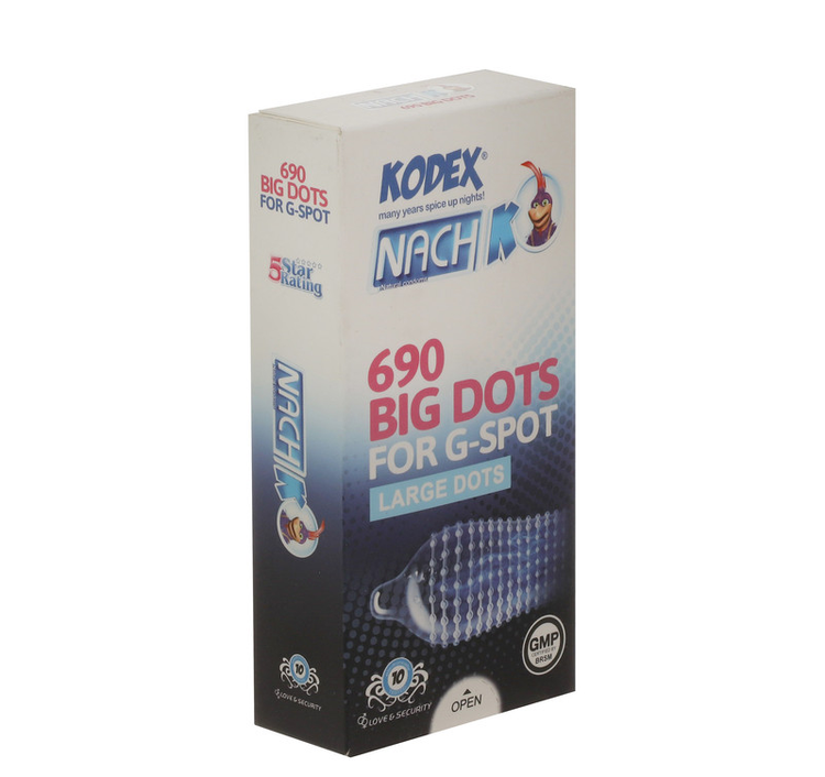 کاندوم ناچ کدکس مدل BIG DOTS بسته 10 عددی