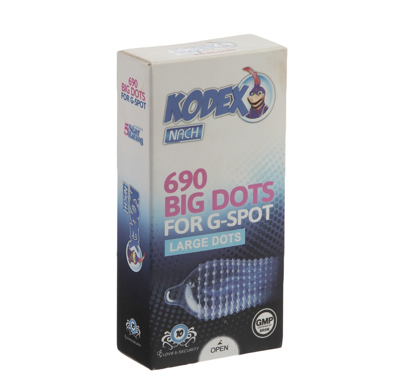 کاندوم ناچ کدکس مدل BIG DOTS بسته 10 عددی