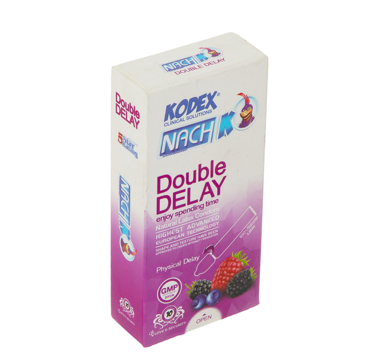 کاندوم تاخیری ناچ کودکس مدل Double Delay بسته 10عددی
