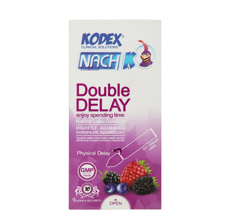کاندوم تاخیری ناچ کودکس مدل Double Delay بسته 10عددی