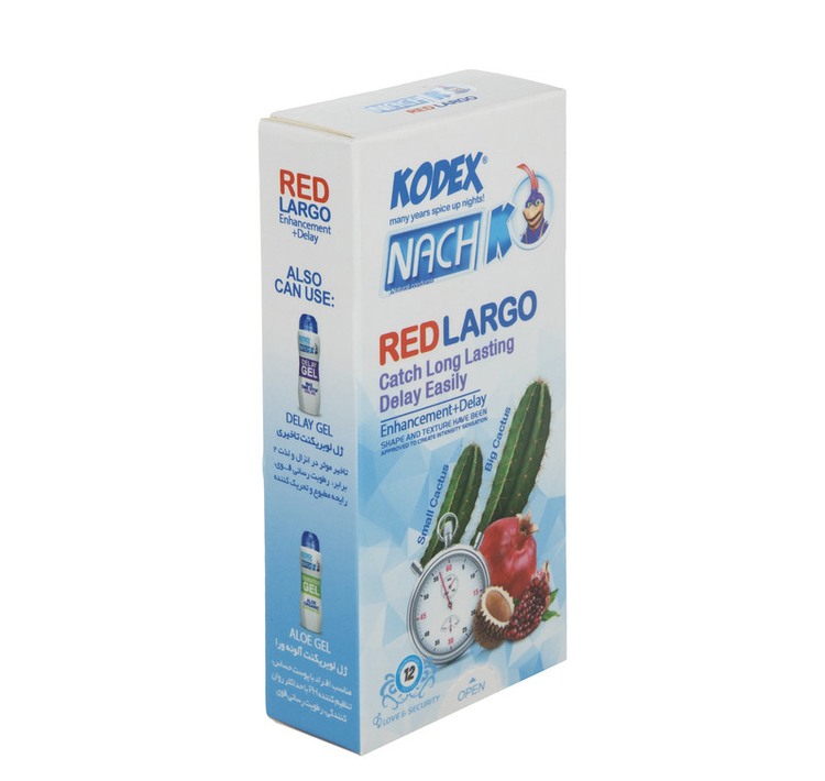 کاندوم کدکس مدل Red largo بسته 12 عددی